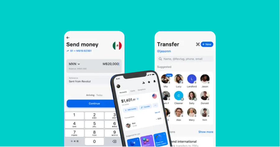 Мобильные банковские и финтех-приложения: Revolut приложение - дизайн, скриншоты