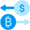 The exchange of crypto-assets for funds