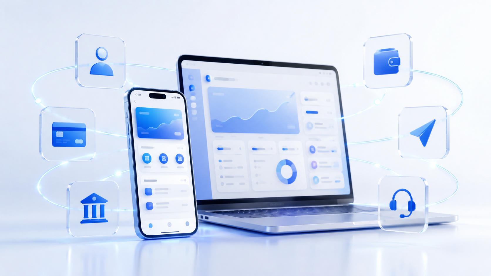 Digital banking solutions connecting customer channels, operations and financial infrastructure